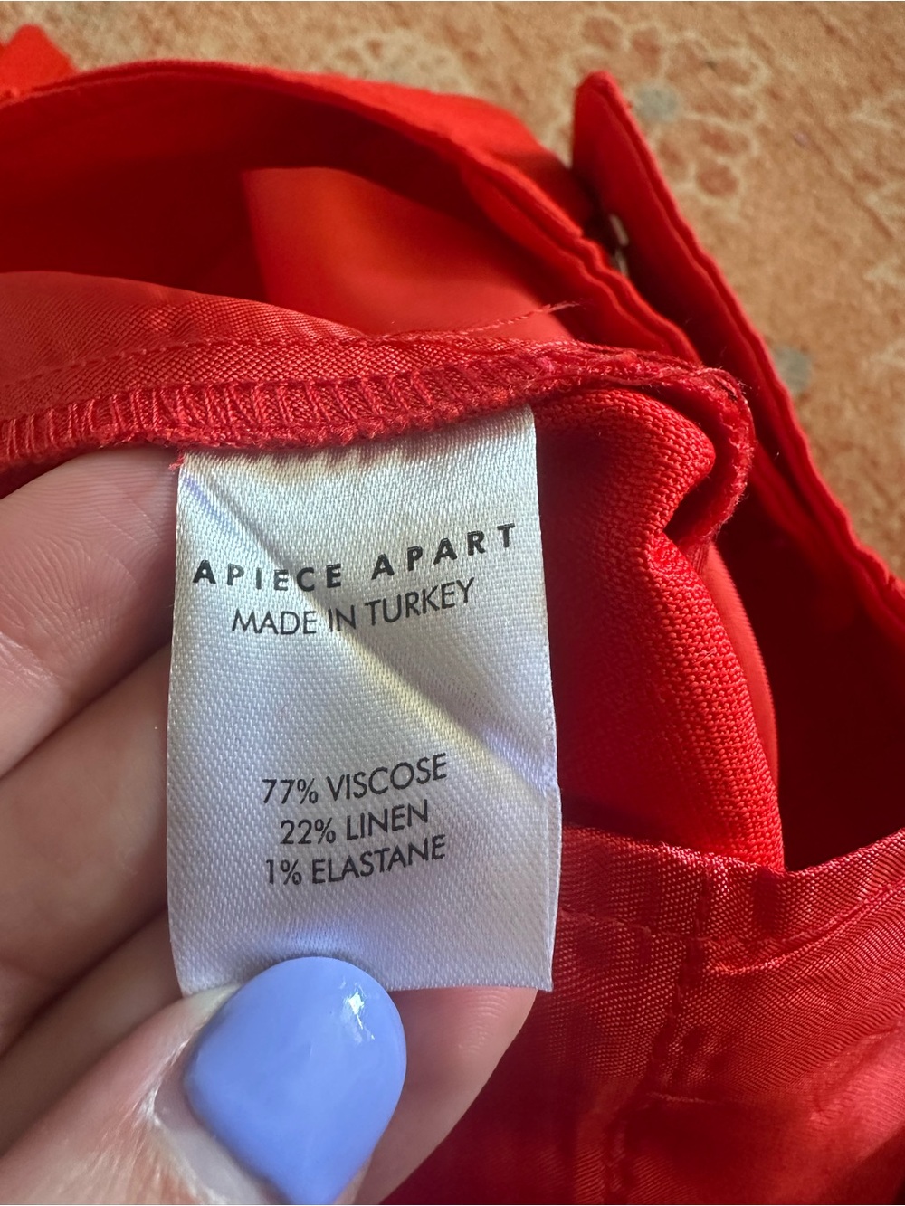 NWOT Apiece Apart Adi Wide Leg Trouser tiger lily red orange linen blend size 0 - Picture 3 of 9
